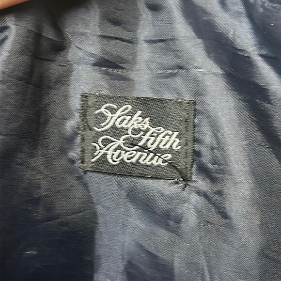 Saks Fifth Avenue Open Shopping Tote Faux Leather/Suede Blue Shoulder Bag 21x15 - Picture 6 of 13